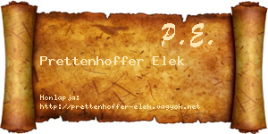 Prettenhoffer Elek névjegykártya